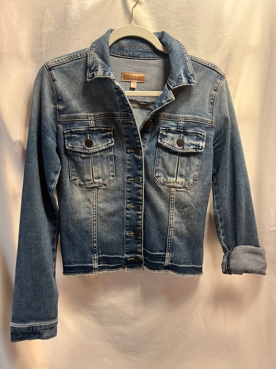 Kut from the Kloth Jackets & Blazers - Kut from the Kloth Frayed Hem Faded Blue Denim Jacket